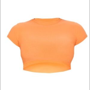 NEON ORANGE CROPPED SHORT SLEEVE
